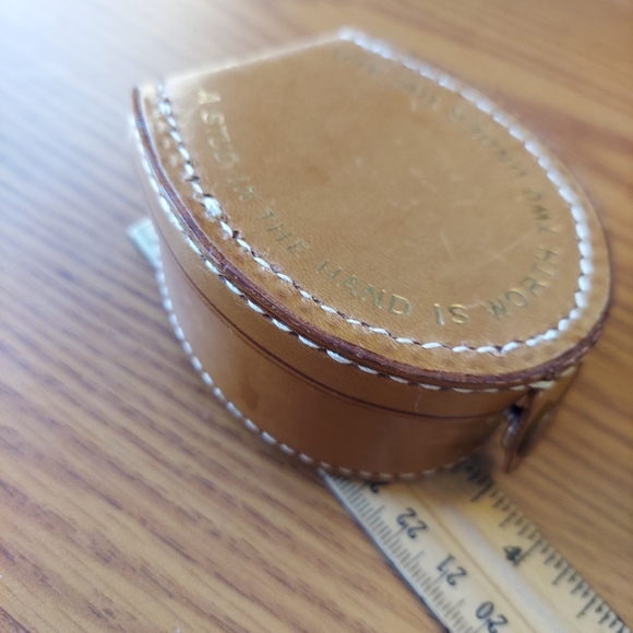 Vintage Leather Jewelry Box/ England for Cuffs,Tie Clips, Rings etc. G C. - Picture 11 of 11